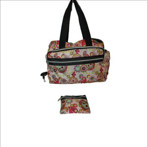 Two's Company Duffle Bag w. Matching Pouch and Crossbody Stral